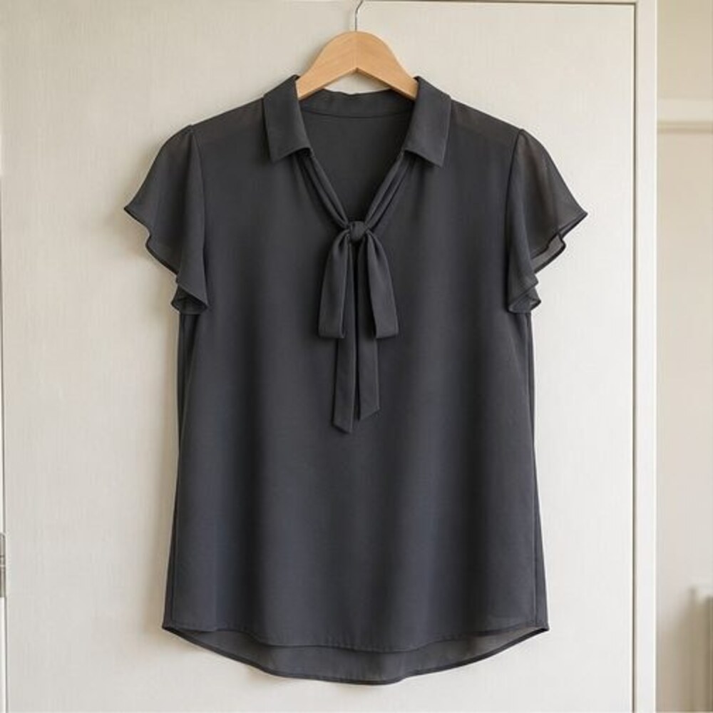 Charcoal Peplum Top